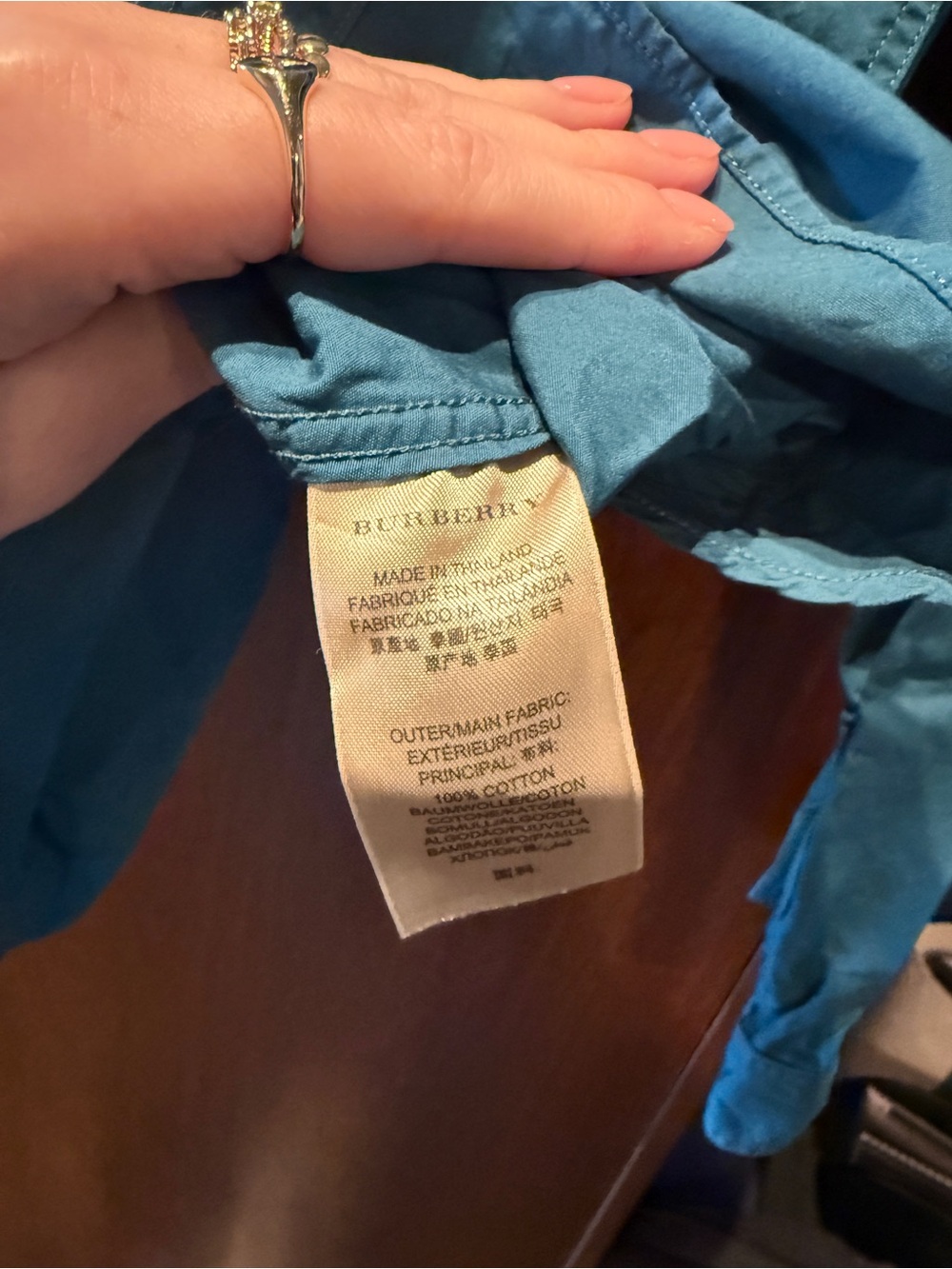Burberry Brit Teal Button-Down Shirt - Picture 6 of 9